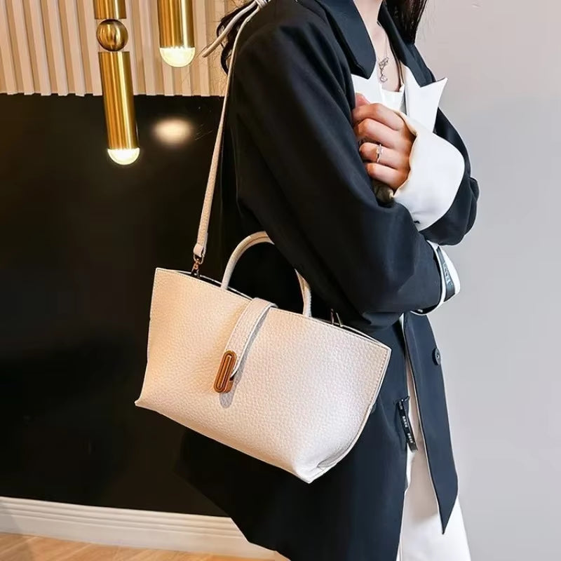 2025 New High Quality Solid Color PU Women'S Shoulder Bag Hot Selling Large Capacity Casual Commuting Crossbody Bagсумка Женская