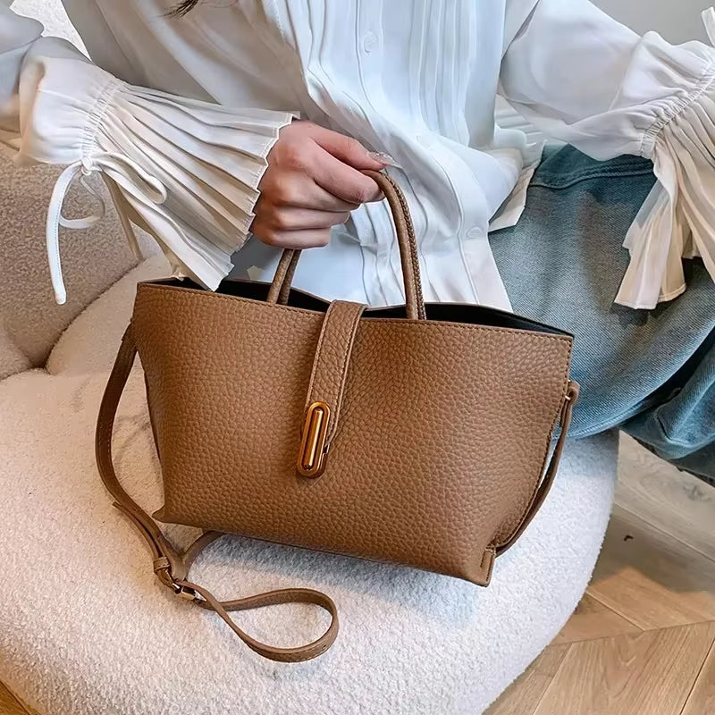 2025 New High Quality Solid Color PU Women'S Shoulder Bag Hot Selling Large Capacity Casual Commuting Crossbody Bagсумка Женская